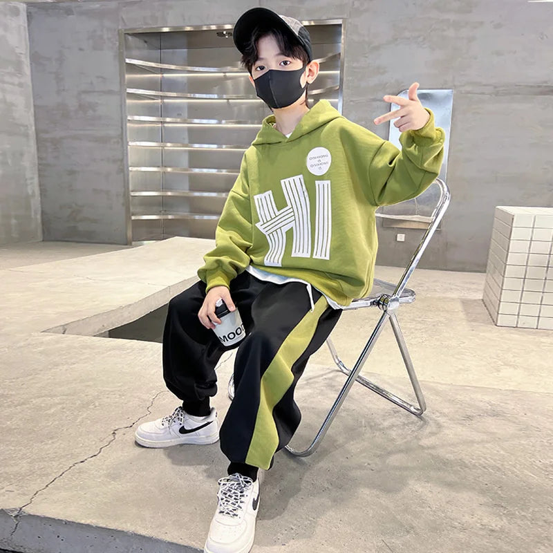 Boys Hooded Sweatshirt Set