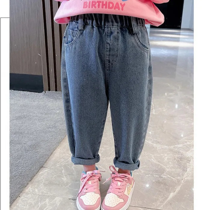 Cartoon Elastic Waist Jeans