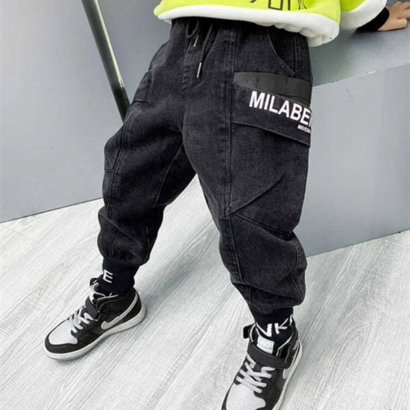 Stylish Boys Black Cotton Jeans