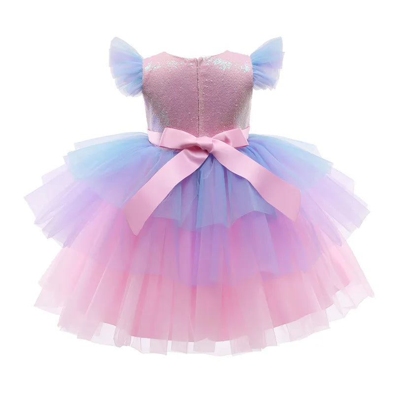 Rainbow Unicorn Princess Dress for Girls