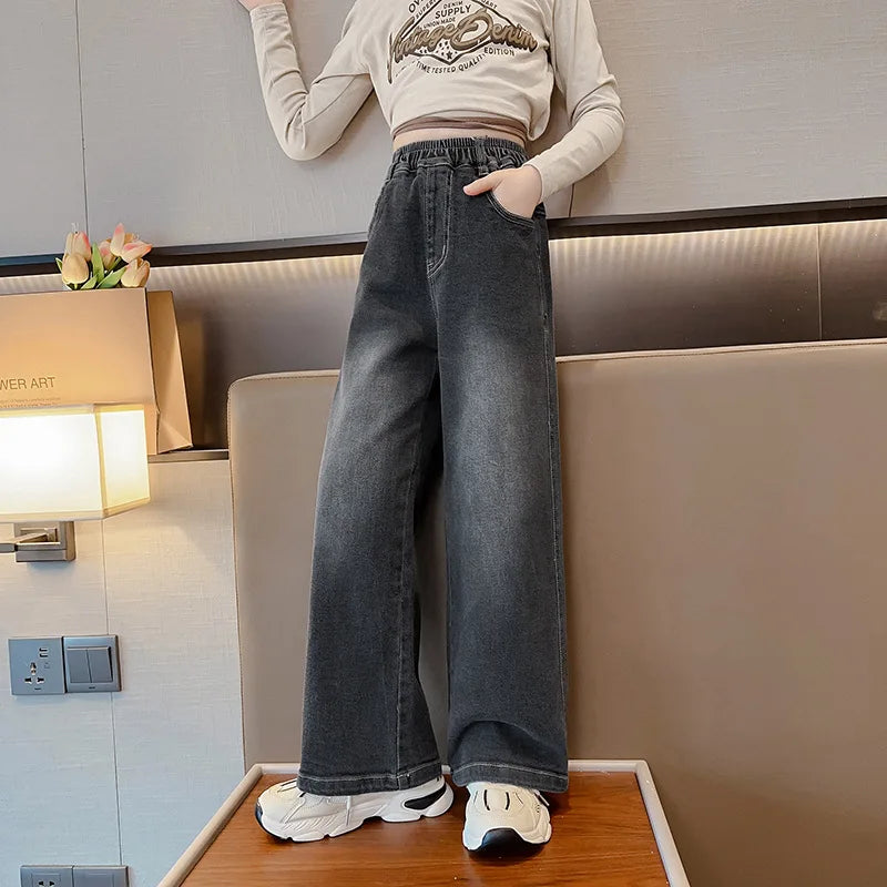 Vintage Wide Leg Jeans for Girls