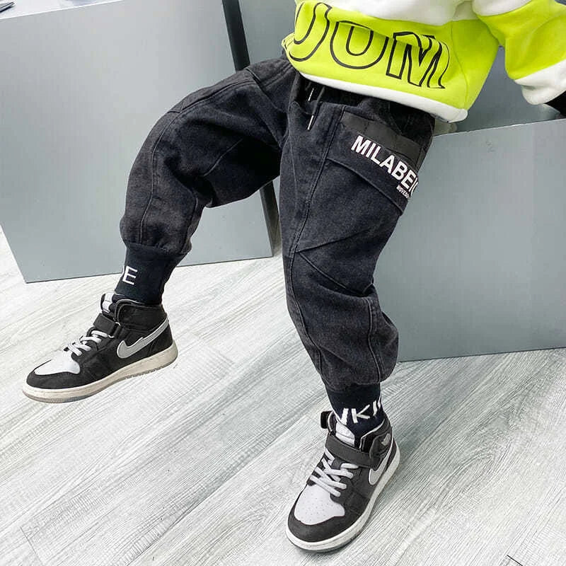 Stylish Boys Black Cotton Jeans