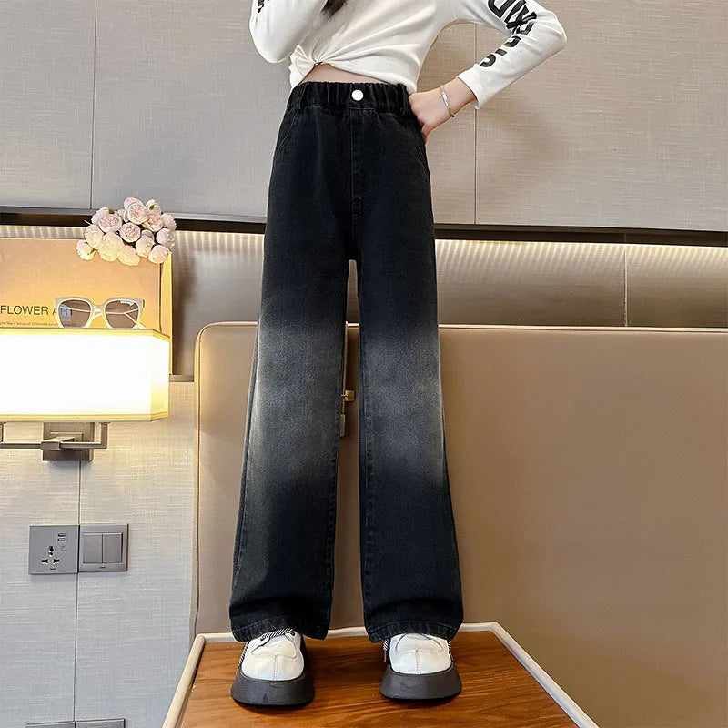 Vintage Wide Leg Jeans for Girls