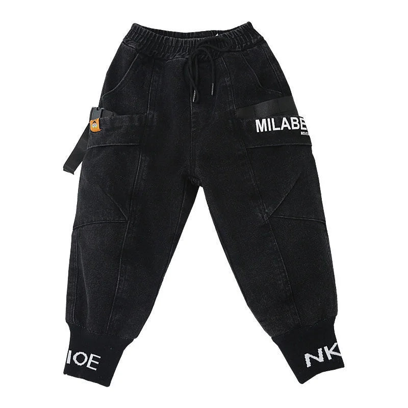 Stylish Boys Black Cotton Jeans