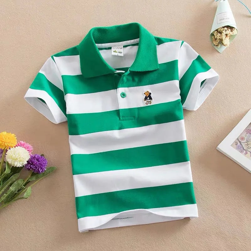 Stripes Short Sleeve Polo Shirt