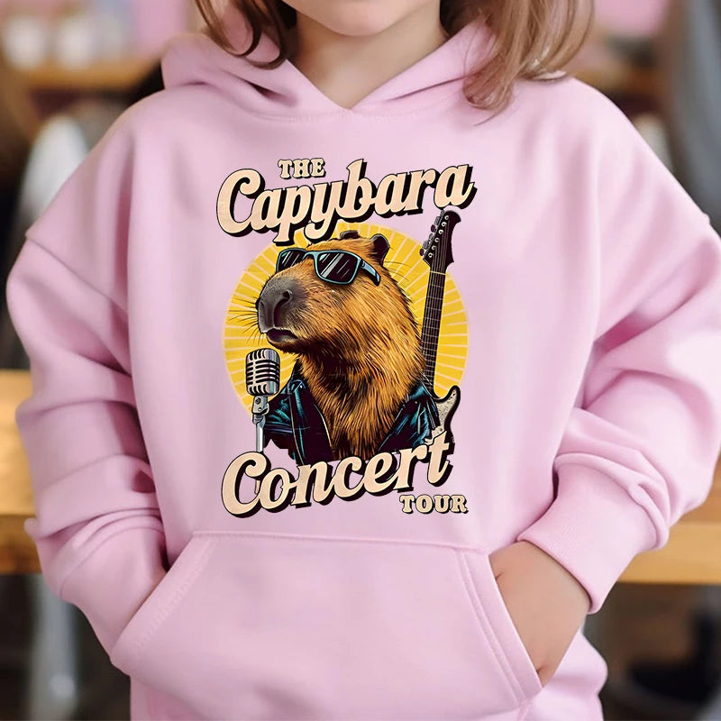 Adorable Capybara Bubble Tea Hoodie for Girls