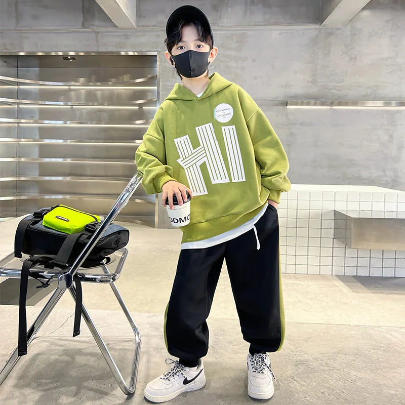Boys Hooded Sweatshirt Set