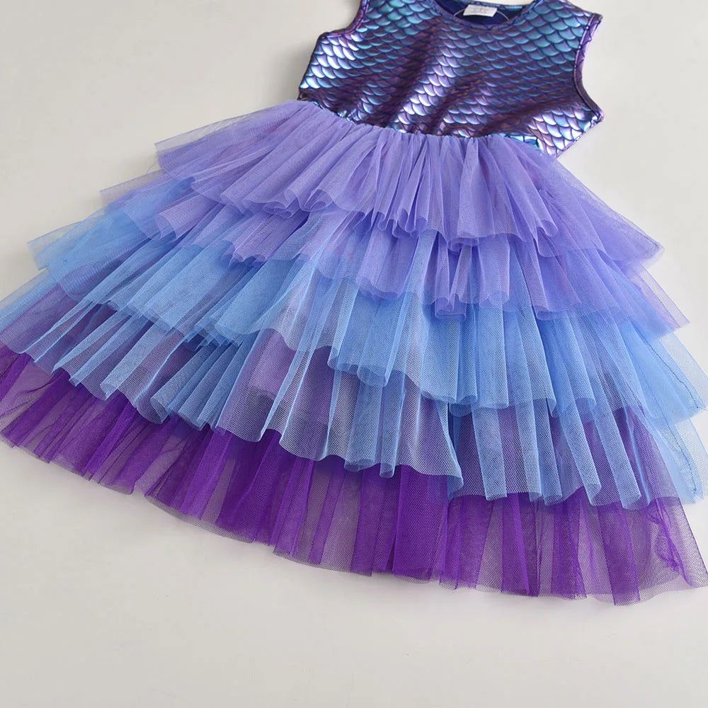 Mermaid Pattern Sleeveless Dress