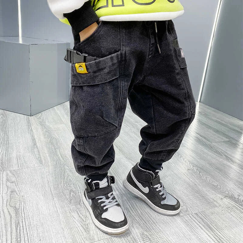 Stylish Boys Black Cotton Jeans