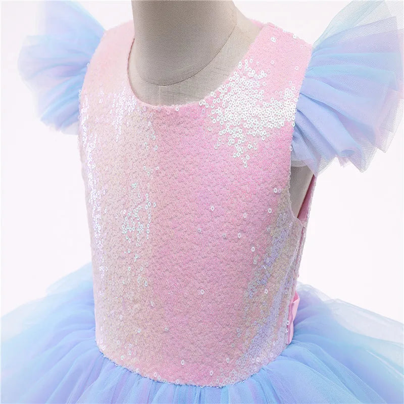 Rainbow Unicorn Princess Dress for Girls