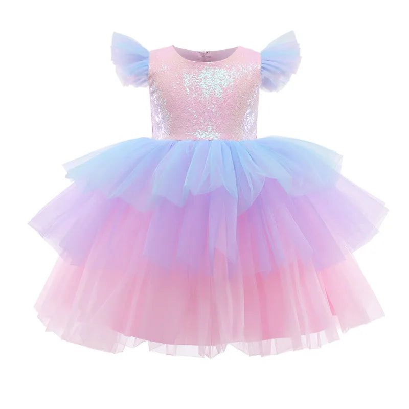 Rainbow Unicorn Princess Dress for Girls