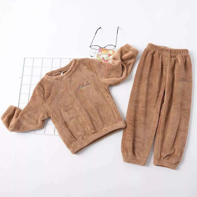 Ultra Soft Coral Velvet Kids Pajama Set