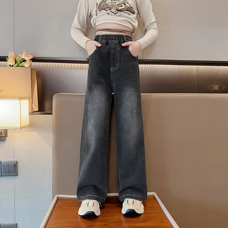 Vintage Wide Leg Jeans for Girls