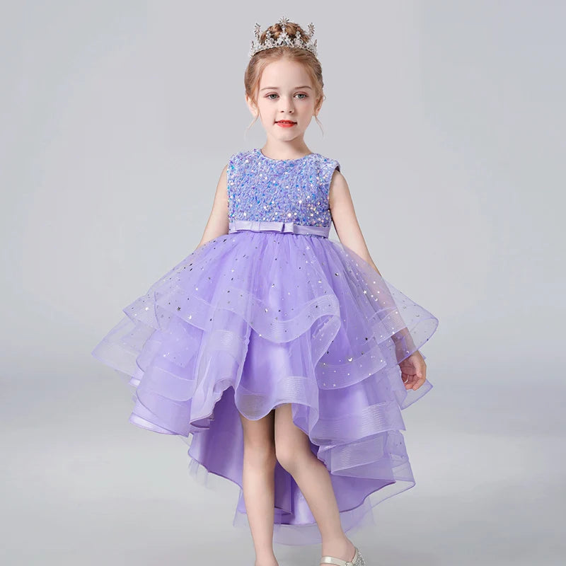 Sequin Lace Tuxedo Wedding Dress for Girls