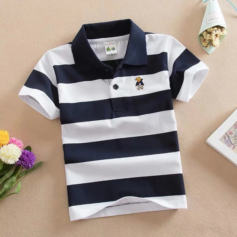 Stripes Short Sleeve Polo Shirt