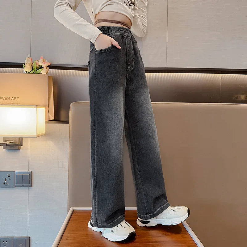 Vintage Wide Leg Jeans for Girls