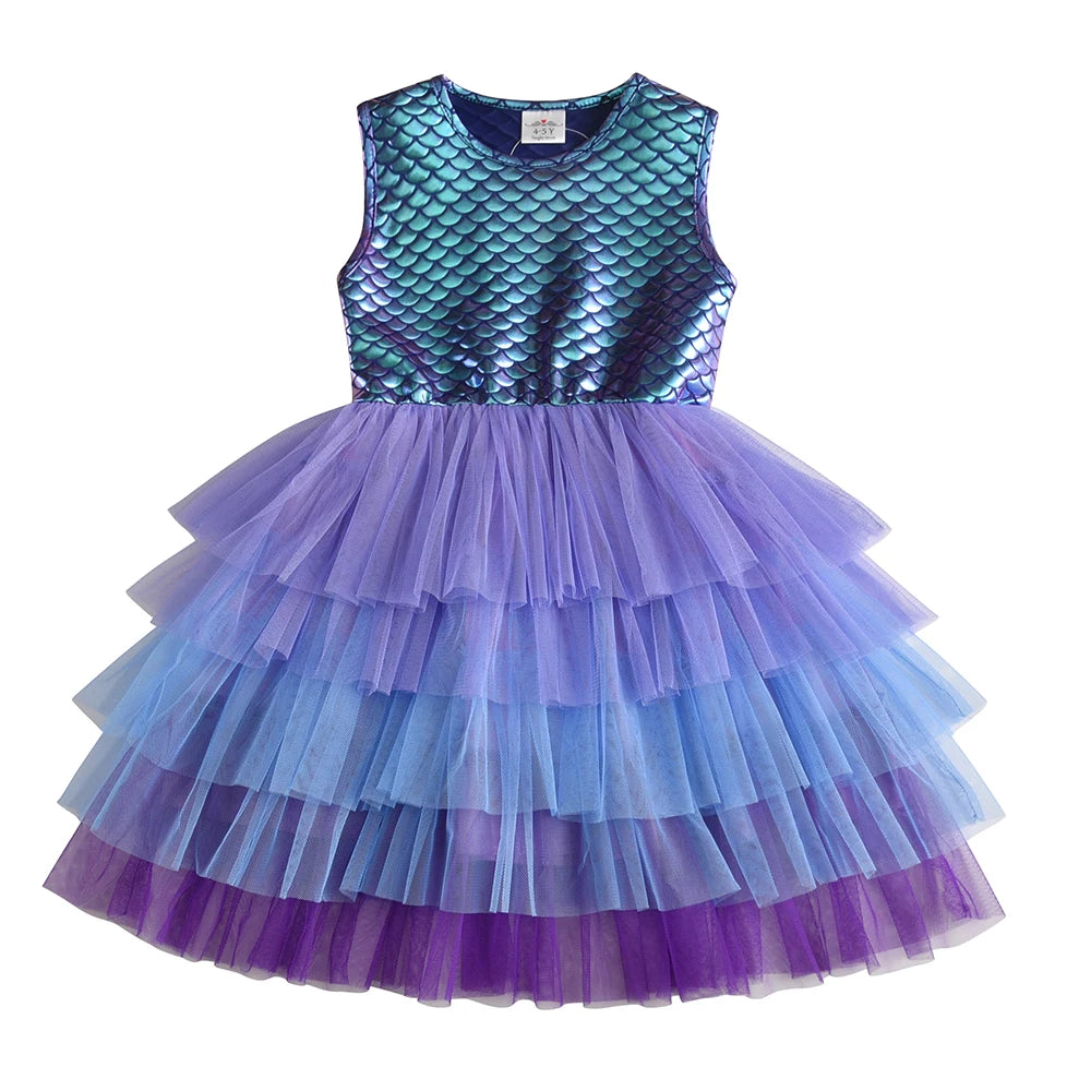 Mermaid Pattern Sleeveless Dress