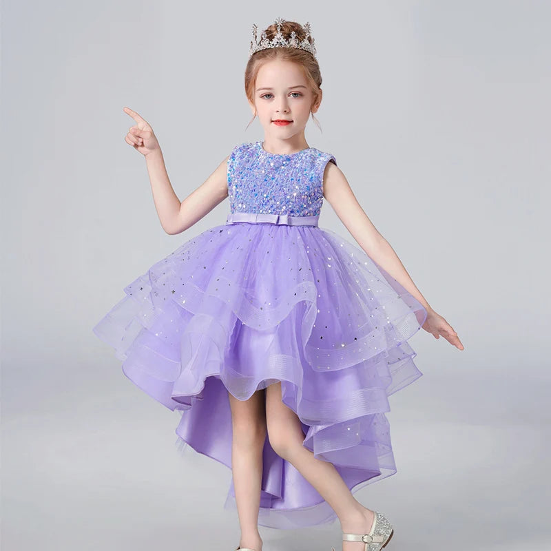 Sequin Lace Tuxedo Wedding Dress for Girls