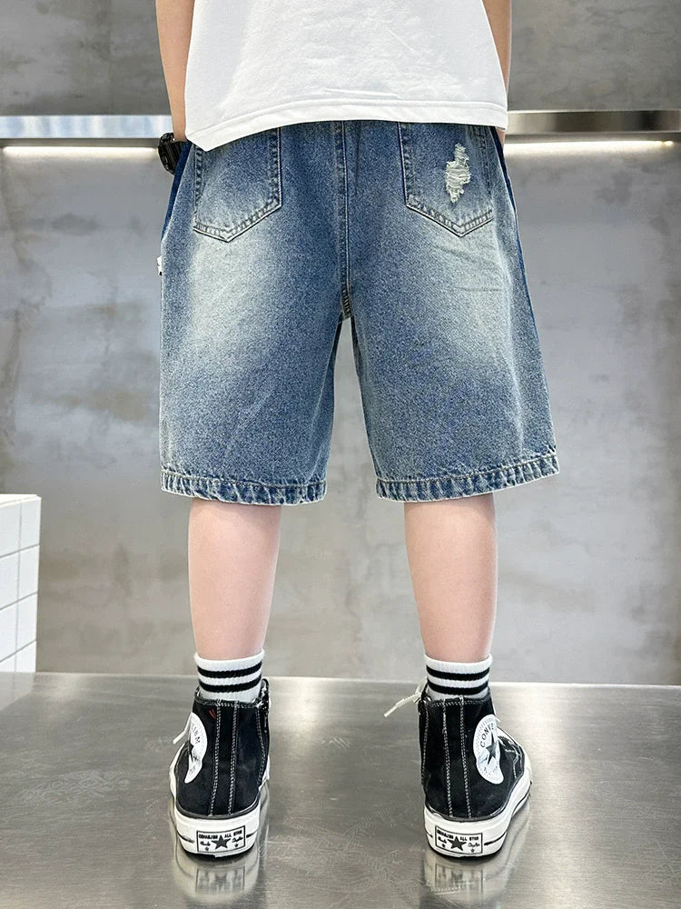 Ripped Denim Shorts