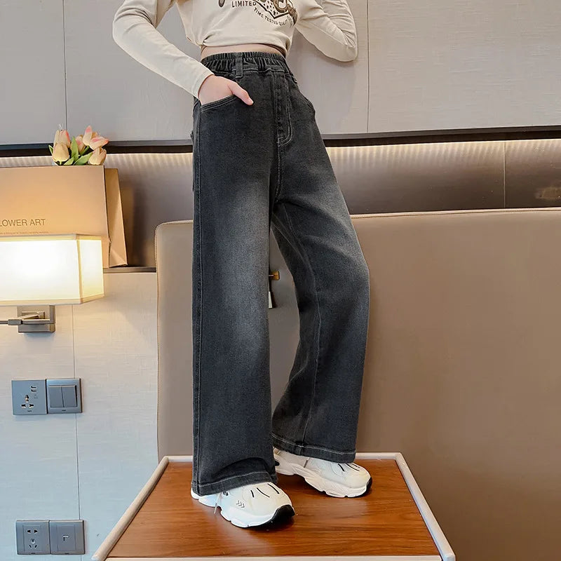 Vintage Wide Leg Jeans for Girls