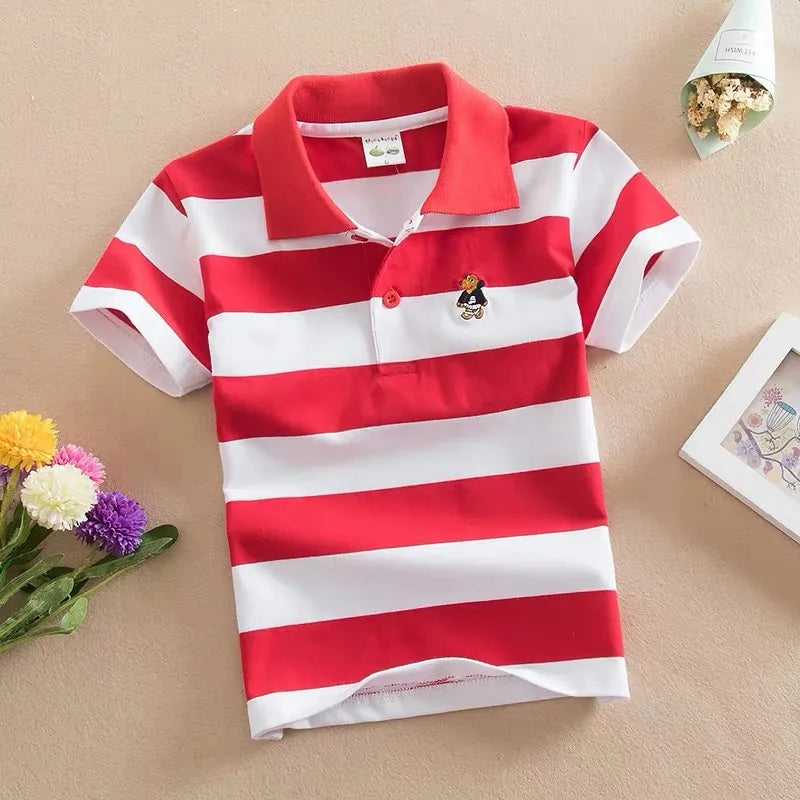 Stripes Short Sleeve Polo Shirt