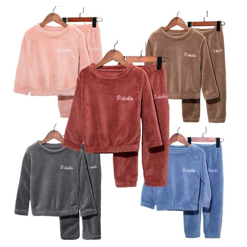 Ultra Soft Coral Velvet Kids Pajama Set