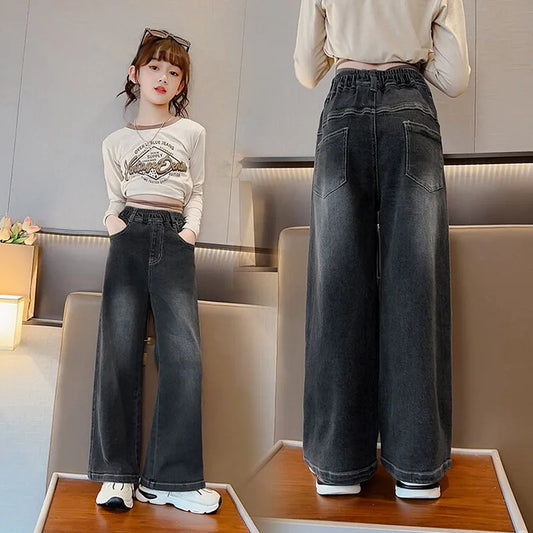 Vintage Wide Leg Jeans for Girls