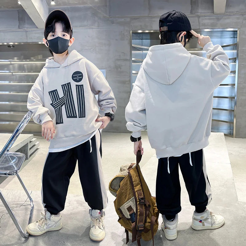 Boys Hooded Sweatshirt Set