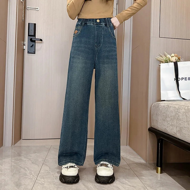 Vintage Wide Leg Jeans for Girls