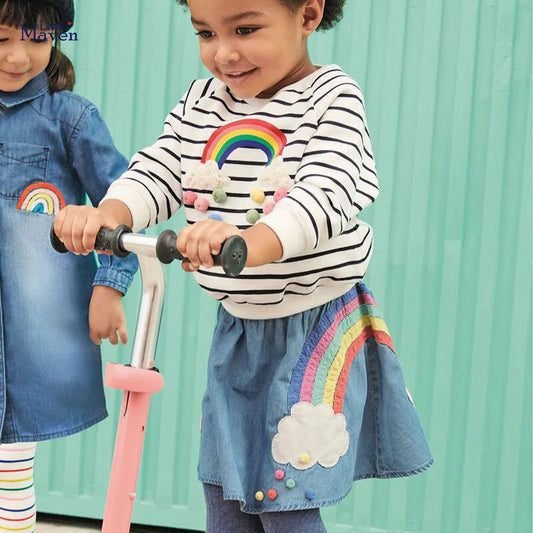 Lovely Unicorn Denim Skirt