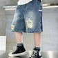 Ripped Denim Shorts
