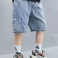 Comfy Stretch Denim Shorts With Pockets