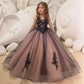 Party Long Tulle Dress with Butterfly Appliques