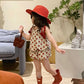 Summer Girls Dotted Two Piece Suspender Shorts Set