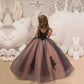 Party Long Tulle Dress with Butterfly Appliques