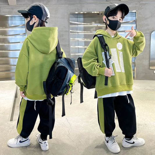 Boys Hooded Sweatshirt Set