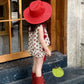 Summer Girls Dotted Two Piece Suspender Shorts Set