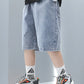Comfy Stretch Denim Shorts With Pockets
