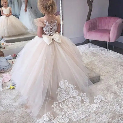 Party Long Tulle Dress with Butterfly Appliques