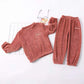 Ultra Soft Coral Velvet Kids Pajama Set