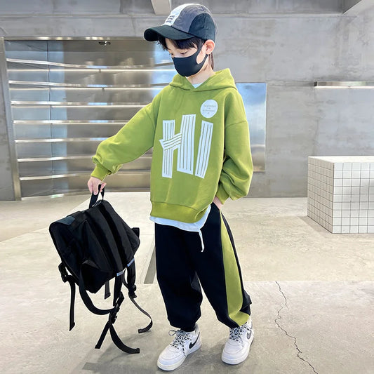 Boys Hooded Sweatshirt Set