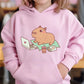 Adorable Capybara Bubble Tea Hoodie for Girls